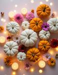 秋の彩り：パンプキンと花々 パンプキン,かぼちゃ,ハロウィンの写真素材