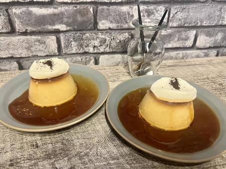 カフェでプリン カフェでプリン プリン,カフェ,スイーツの写真素材