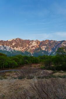 250515秋山郷天池と鳥甲山 秋山郷,長野県,栄村の写真素材