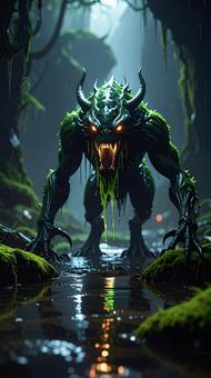 ゲームのモンスター 緑色のなにかAの ゲームのモンスター 緑色のなにかAのの写真