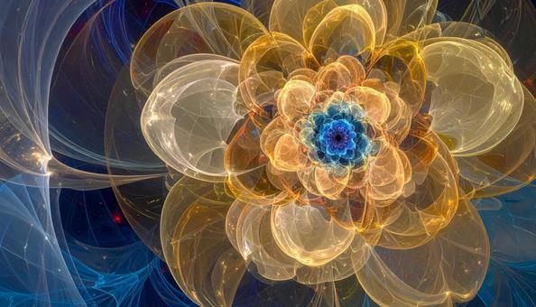 宇宙に広がる花の輝きの写真