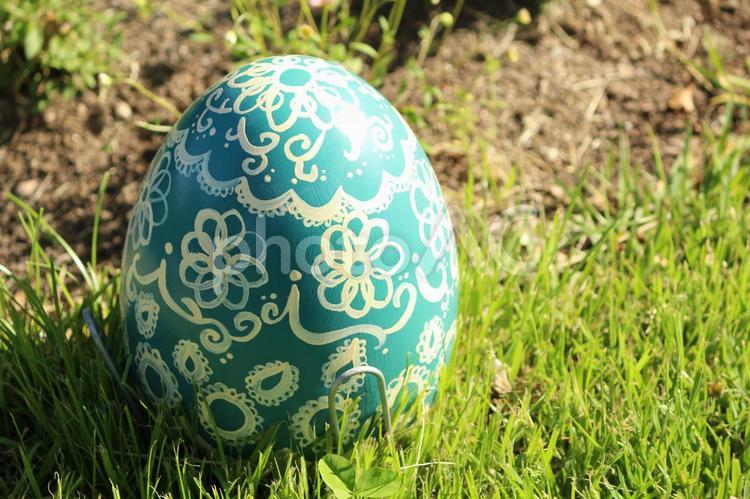 イースターエッグ4 egg,flower,gardenの写真素材