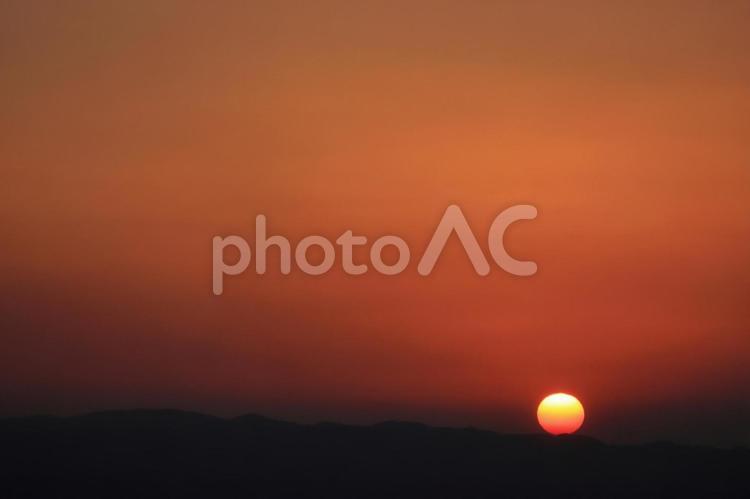 夕日の風景２ 夕日,風景,太陽の写真素材