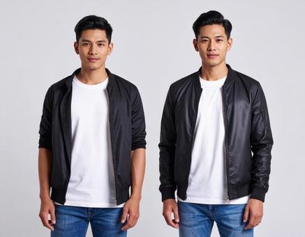 お揃いファッションの男性 お揃いファッションの男性の写真