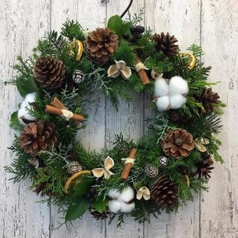 リース リース,ハンドメイド,グリーンの写真素材