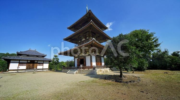 立派な三重塔 法起寺,三重塔,世界遺産の写真素材