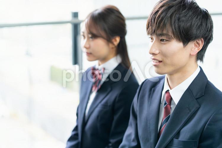 面接を受ける高校生 高校生,面接,面談の写真素材