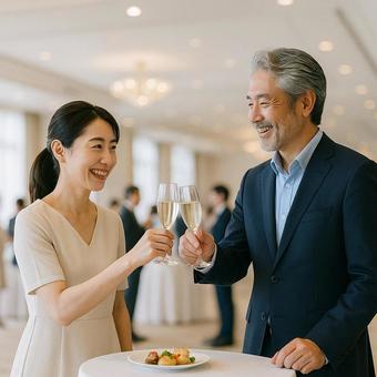 婚活イベントの立食シーン 婚活イベントの立食シーンの写真