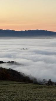 雲海 朝焼け,自然,空の写真素材