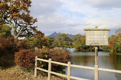 美しい大沼国定公園 風景,大沼国定公園,反射の写真素材