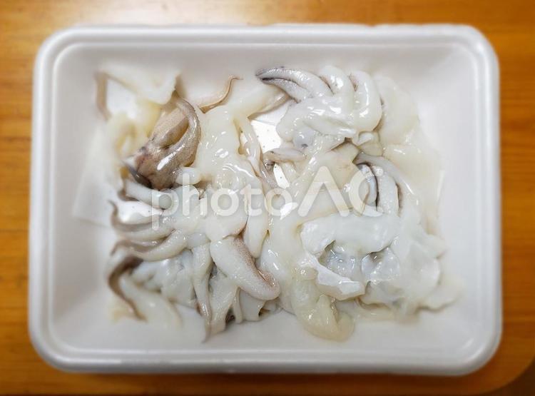 スーパーの紋甲いか下足 紋甲,イカ,下足の写真素材
