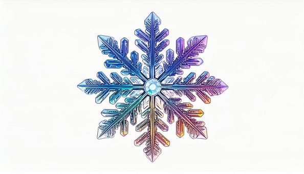 六角形の雪結晶 オーロラ色 デザイン素材 六角形の雪結晶 オーロラ色 デザイン素材の写真