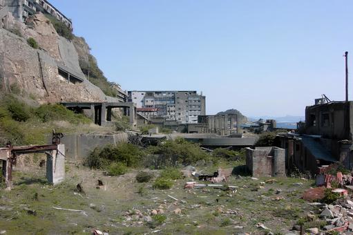 軍艦島の奥地 軍艦島の奥地の写真