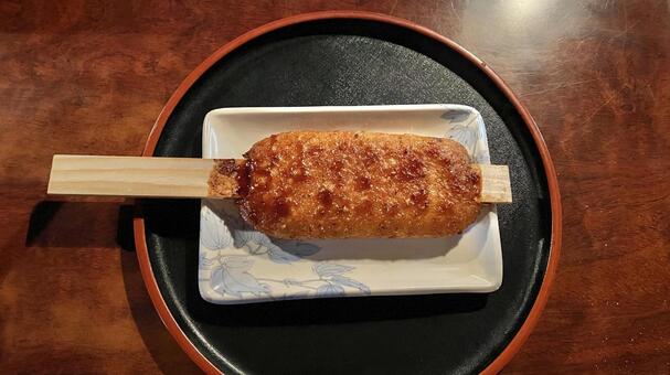 五平餅 五平餅,餅,皿の写真素材