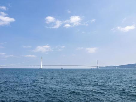 明石海峡大橋と瀬戸内海 明石海峡大橋と瀬戸内海 明石海峡大橋,瀬戸内海,海の写真素材