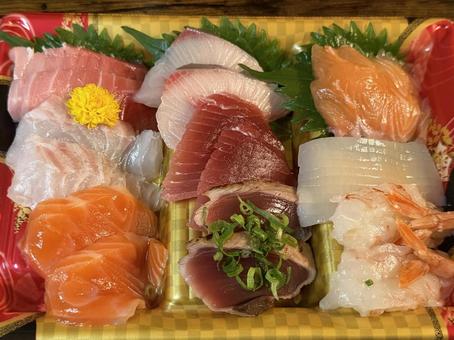 刺身の盛り合わせ 刺身,マグロ,ブリの写真素材