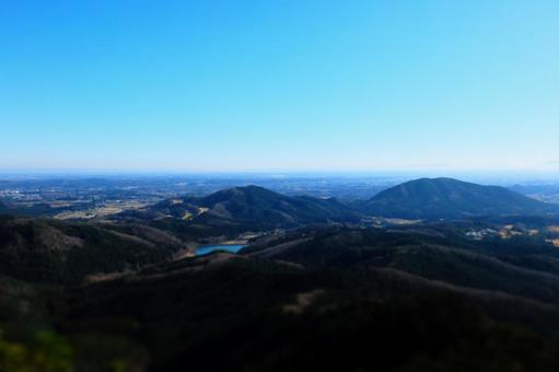 山の山頂からの風景 ジオラマ風 山の山頂からの風景 ジオラマ風の写真