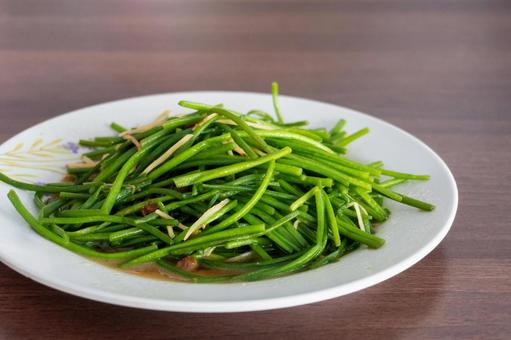 台湾料理 水蓮炒め 台湾料理,水蓮炒め,水蓮の写真素材