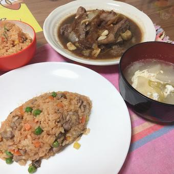 チキンピラフ チキンピラフ チキンライス,ケチャップライス,ピラフの写真素材