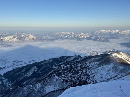 荒島山影 荒島山,百名山,日本百名山の写真素材