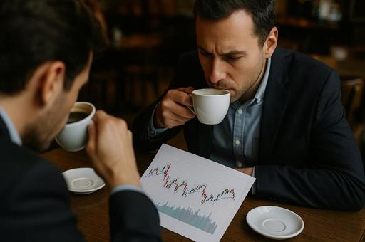 コーヒー片手の株価分析 コーヒー片手の株価分析の写真