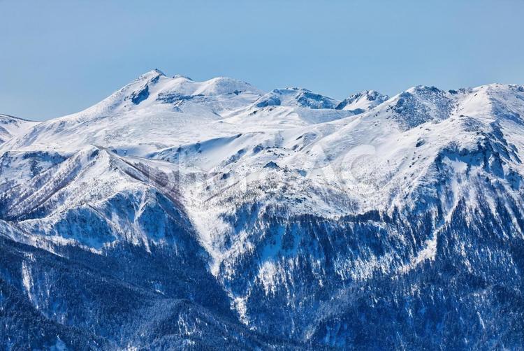 冠雪の北アルプスの乗鞍岳 冠雪,冬山,雪山の写真素材