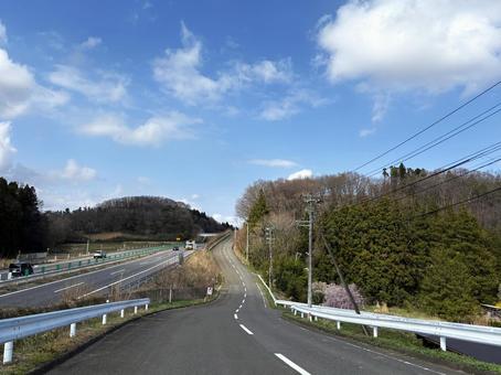高速道路と側道 高速道路と側道 道路,高速道路,側道の写真素材