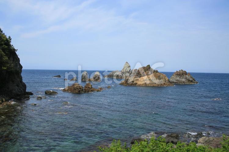 兵庫県新温泉町　穴見海岸展望台からの風景 穴見海岸,穴見海岸展望台,展望台の写真素材