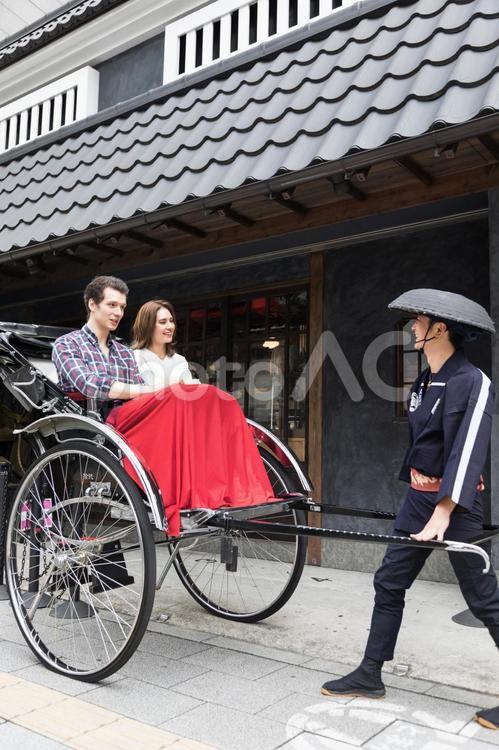 インバウンドツーリスト　文化体験　人力車 インバウンド,インバウンドツーリスト,観光の写真素材