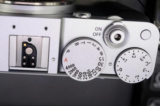 カメラの軍艦部 カメラ,軍艦部,シルバーの写真素材