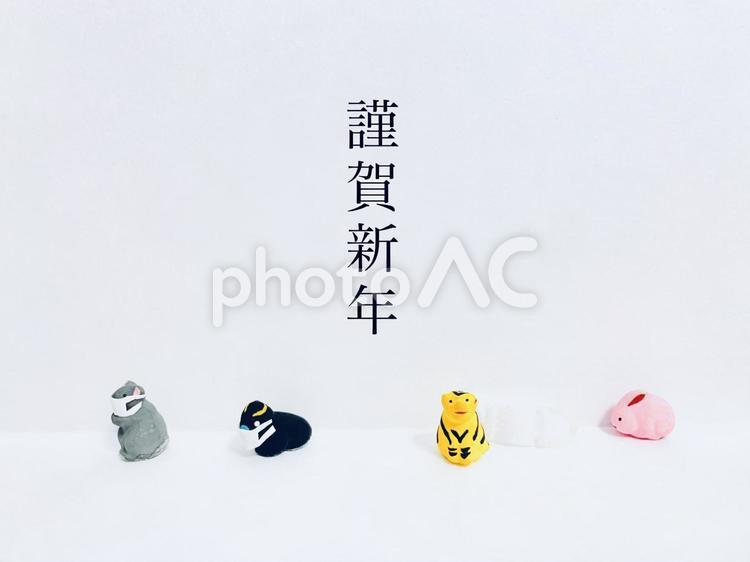 年賀状素材　干支　謹賀新年　寅年 年賀状,年賀状素材,2022の写真素材