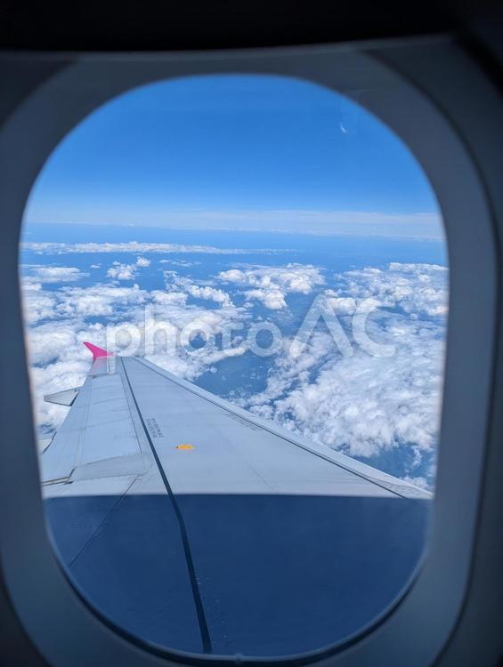 上空からの眺め 上空,雲,空の写真素材