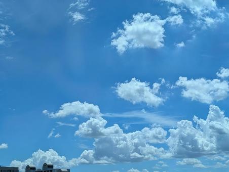 Photo, intense heat, sunny, blue sky, 
