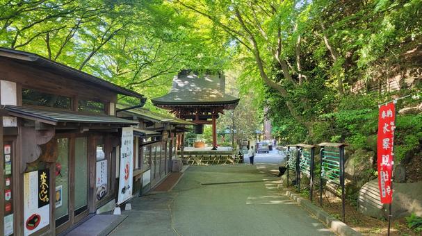 坂東33観音 16番 水澤寺 参道の風景 水澤寺,五徳山,納経所の写真素材