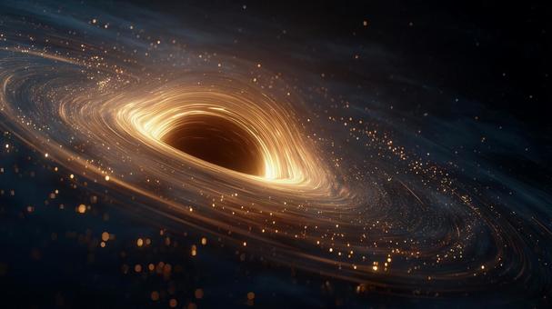 光に包まれたブラックホールの幻想的な姿 光に包まれたブラックホールの幻想的な姿の写真