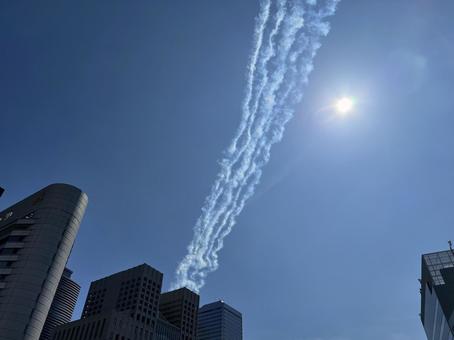 Photo, smoke, after image, blue impulse, 