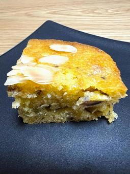 アーモンドケーキアップ アーモンドケーキ,焼き菓子,手作りの写真素材