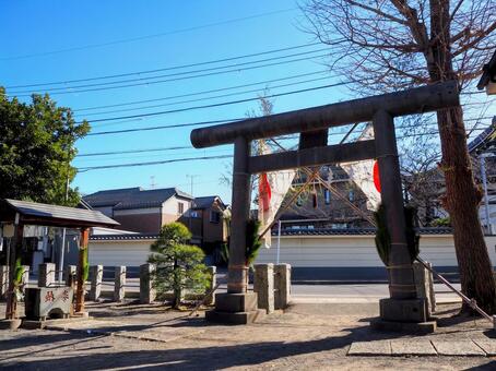 下今井香取神社・正月の初詣・江戸川区葛西 冬,初詣,下今井香取神社の写真素材