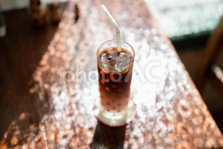 アイスのカフェオレ コーヒー,カフェ,カフェオレの写真素材