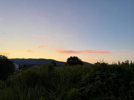Sunset in Fukui countryside, JPG