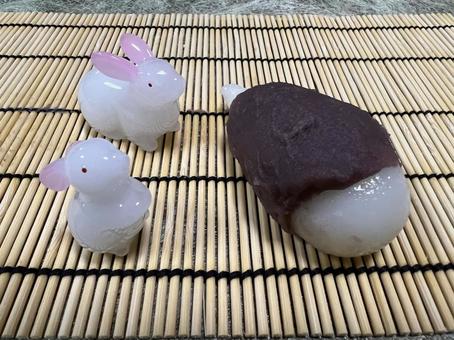 月見団子とうさぎ 月見団子とうさぎ 月見団子,お団子,お月見の写真素材
