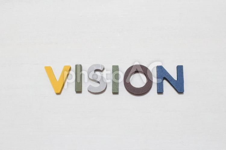 visionの文字とホワイトバック ビジョン,ビジネス,文字の写真素材