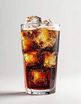 氷と泡の冷たいコーラ 氷と泡の冷たいコーラの写真