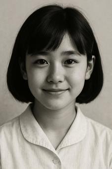 微笑む日本人少女 微笑む日本人少女の写真