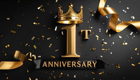1周年記念のロゴ 1周年記念のロゴの写真