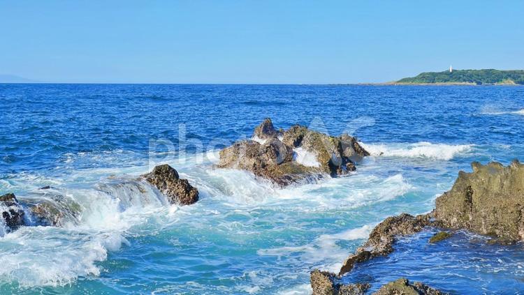 夏の海と波の音 夏,海,青空の写真素材