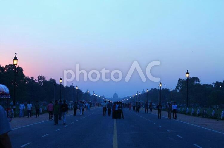インド　夕暮れ すごい,インド,世界の写真素材