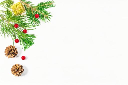 白背景のクリスマスデコレーションの写真