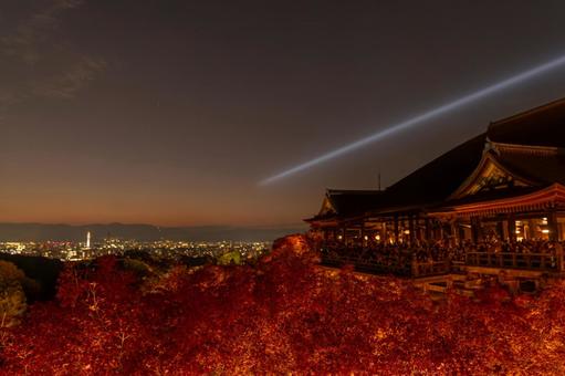 京都　清水寺　紅葉　ライトアップ　 清水寺,京都,ライトアップの写真素材