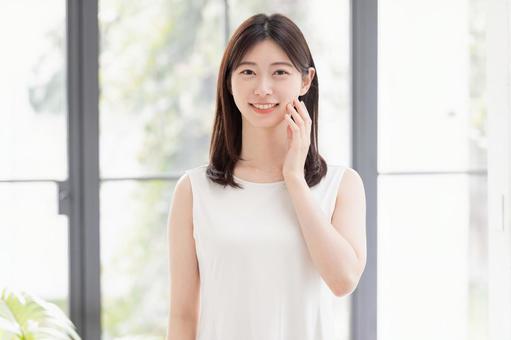女性 美容 ビューティーイメージ 女性 美容 ビューティーイメージ ビューティー,悩み,女性の写真素材